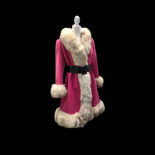 Load image into Gallery viewer, 60’s Vintage Pink Wool Coat Fox Fur Princess and Swing Style