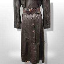 Load image into Gallery viewer, Made in Italy— Italian Lamb Leather Hooded Trench Coat Couture Full Length