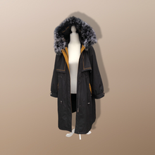Load image into Gallery viewer, New Versatile Black Parka with Fox Fur Hood Removable Fur and Zip in-out Fur Lining Snow Waterproof