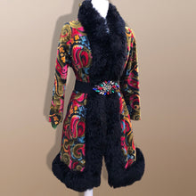 Load image into Gallery viewer, Vintage 70’s Coat Tapestry Needlepoint Carpet Haight Ashbury Boho Hippy Chic