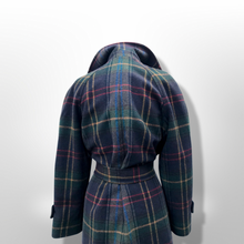 Load image into Gallery viewer, Green Tartan Wool Plaid Wrap Coat