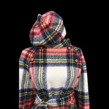Load image into Gallery viewer, Vintage Red Plaid Set Cape and Beret Cap Pure Virgin Wool from Ireland