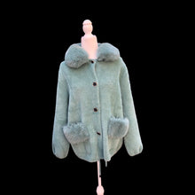 Load image into Gallery viewer, Brand New Luxury 100% Pure Alpaca Super Soft Sea Green Sweater Jacket