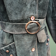 Load image into Gallery viewer, Vintage 60’s Mod Suede Green Coat