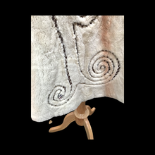 Load image into Gallery viewer, Embroidered Mocha Cream Colored Ombré Sheared Fur Beaver Princess Coat with Crystal Accents Full Skirt and Flared Bell Sleeves Wearable Work of Art One of A Kind