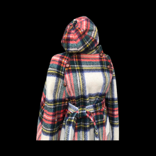 Load image into Gallery viewer, Vintage Red Plaid Set Cape and Beret Cap Pure Virgin Wool from Ireland