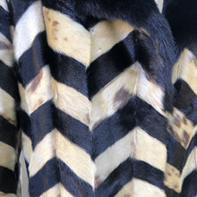 Load image into Gallery viewer, Rare Seal Skin Chevron Coat with Mink Collar Black and White Piano Virtuoso Master Furrier Design