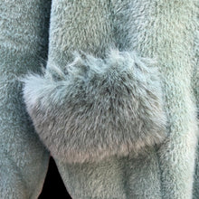 Load image into Gallery viewer, Brand New Luxury 100% Pure Alpaca Super Soft Sea Green Sweater Jacket