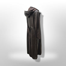 Load image into Gallery viewer, Made in Italy— Italian Lamb Leather Hooded Trench Coat Couture Full Length