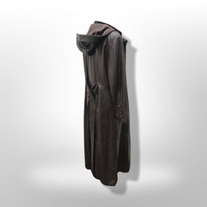 Made in Italy— Italian Lamb Leather Hooded Trench Coat Couture Full Length