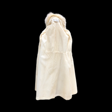 Load image into Gallery viewer, Vintage 60’s LIlli Ann White Cream Ombré Fox Fur Princess Fit and Flare Belted Pinup Mod Coat