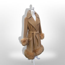 Load image into Gallery viewer, 70’s Vintage Wool Cashmere Sheepskin Shearling Wrap Coat