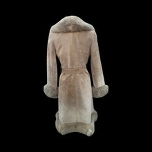 Load image into Gallery viewer, Women's Vintage Coat- 70s Suede Shearling Princess Fluffy Penny Lane Russian Princess Fit and Flare Coat Boho Chic Hippy afghan