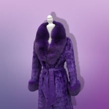 Load image into Gallery viewer, Purple Mink and Fox Fur Coat Winter Couture Perfect for Gift