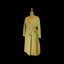 Load image into Gallery viewer, Vintage 60s Coat- Women Gold Golden Yellow Deep Mustard Mod Sleek Kimono Coat Career Professional Minimalist Thick Wool Stealth Wealth Trend