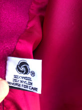 Load image into Gallery viewer, Vintage Wool Magenta Pink Wool Black Trim Wrap Coat