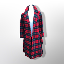 Load image into Gallery viewer, Pendleton Plaid Pure Virgin Wool Red and Black Fit and Flare Belted