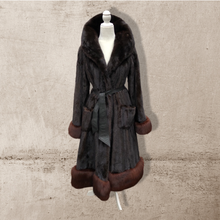 Load image into Gallery viewer, Bullocks Wilshire Luxury Mink Coat with Fox Fur Trim Princess