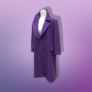 Vintage Purple Pendleton 100% Pure Virgin Wool Double Breasted Straight Fit Career Coat