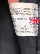 Load image into Gallery viewer, Vintage 60’s 70’s LIlli Ann Made in UK Black Leather Shearling Princess Boho Fit and Flare Coat Pinup