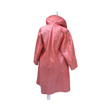 Load image into Gallery viewer, 70’s 80’s Pink Leather and Mink Collar Convertible Duster Coat