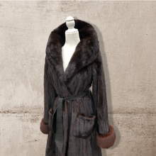 Load image into Gallery viewer, Bullocks Wilshire Luxury Mink Coat with Fox Fur Trim Princess