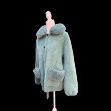 Load image into Gallery viewer, Brand New Luxury 100% Pure Alpaca Super Soft Sea Green Sweater Jacket