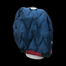 Load image into Gallery viewer, Vintage 80’s 90’s Neiman Marcus Puffer Real Down Feather Filled Mixed Media Red Nylon Tooled Leather and Velvet Chubby Coat Apres Ski