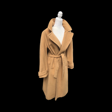 Load image into Gallery viewer, Charles Klein Pure Camel Hair Wool Wrap Coat Career Minimalist
