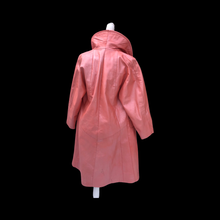 Load image into Gallery viewer, 70’s 80’s Pink Leather and Mink Collar Convertible Duster Coat