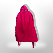 Load image into Gallery viewer, Vintage Wool Magenta Pink Wool Black Trim Wrap Coat
