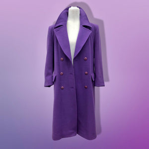 Vintage Purple Pendleton 100% Pure Virgin Wool Double Breasted Straight Fit Career Coat