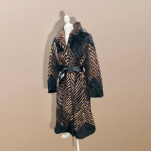 Load image into Gallery viewer, Vintage Chevron Mink Intarsia Coat Patchwork Master Furrier