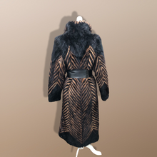 Load image into Gallery viewer, Vintage Chevron Mink Intarsia Coat Patchwork Master Furrier
