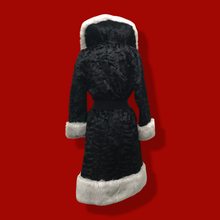 Load image into Gallery viewer, Lilli Ann Black and White Faux Fur Princess Coat Fall Winter Holiday