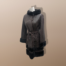 Load image into Gallery viewer, 70’s Vintage Brown Leather and Shearling Tiered Boho Chic Penny Lane Coat Hippy Chic