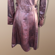Load image into Gallery viewer, 70’s Vintage Brown Leather Fitted Trench 36” Bust Bagatelle Spy Classic 70’s