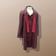 Load image into Gallery viewer, Bergundy Wine Softest Lamb Leather Coat with Deep Red Suede Inlay