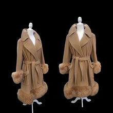 Load image into Gallery viewer, 70’s Vintage Wool Cashmere Sheepskin Shearling Wrap Coat