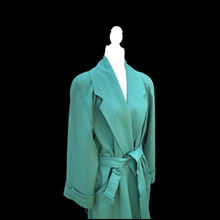 Load image into Gallery viewer, Vintage 80’s 90’s Green Jones New York Wool Trench Spy Full Length Coat Flexible Size