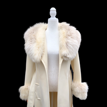 Load image into Gallery viewer, Vintage 60’s LIlli Ann White Cream Ombré Fox Fur Princess Fit and Flare Belted Pinup Mod Coat