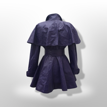 Load image into Gallery viewer, RARE Vintage Women&#39;s Coat- 70s 80s Purple Violet Leather Trench Dress Coat Jacket Studio 54 Fit Flare Spy Length 3/4 Princess Price: