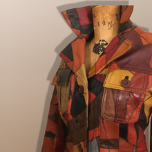 Load image into Gallery viewer, 70’s Vintage Patchwork Leather Jacket 38” Bust Boho Hippy Chic Short Leather Trench