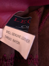 Load image into Gallery viewer, Brand New Deadstock Vintage 90’s Pink Leather Magenta Lace Duster Coat