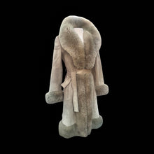 Load image into Gallery viewer, Women's Vintage Coat- 70s Suede Shearling Princess Fluffy Penny Lane Russian Princess Fit and Flare Coat Boho Chic Hippy afghan