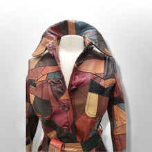 Load image into Gallery viewer, 70’s Iconic Rare Patchwork Leather Coat Trench Spy Studio 54 Original Michael Kors Melania Coat