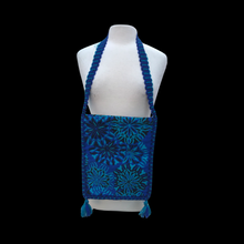 Load image into Gallery viewer, 60’s 70’s Tapestry Turquoise Blue Cape Poncho Bag Purse Set Carpet Needlepoint