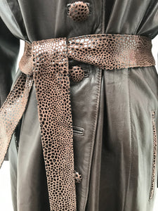 Made in Italy— Italian Lamb Leather Hooded Trench Coat Couture Full Length