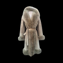 Load image into Gallery viewer, Women's Vintage Coat- 70s Suede Shearling Princess Fluffy Penny Lane Russian Princess Fit and Flare Coat Boho Chic Hippy afghan