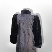Load image into Gallery viewer, Vintage Couture 80’s Does 40’s Vintage Fur Coat Genuine Broadtail Persian Lamb Sheared Beaver Bishop Sleeve Puff Sleeve Old Glamour Hollywood